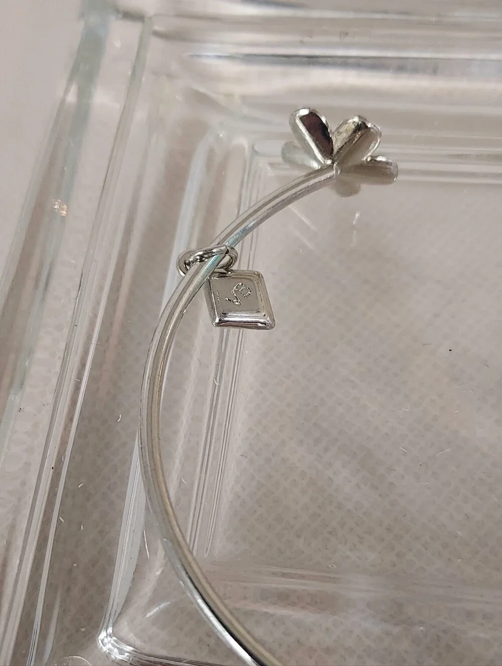 Vera Silver Floral Cuff Open Bangle Bracelet - NWT